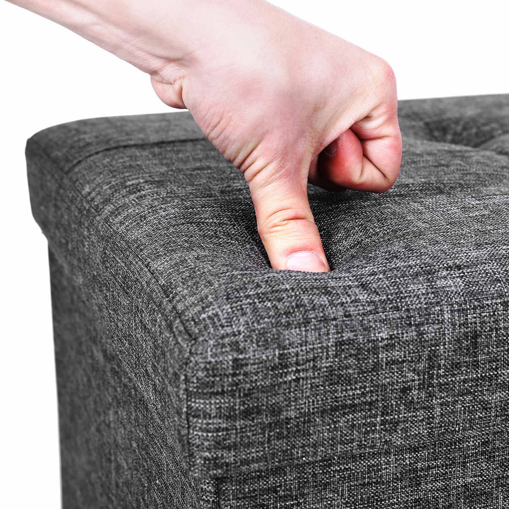 Sitztruhe 110 cm Dunkelgrau meliert