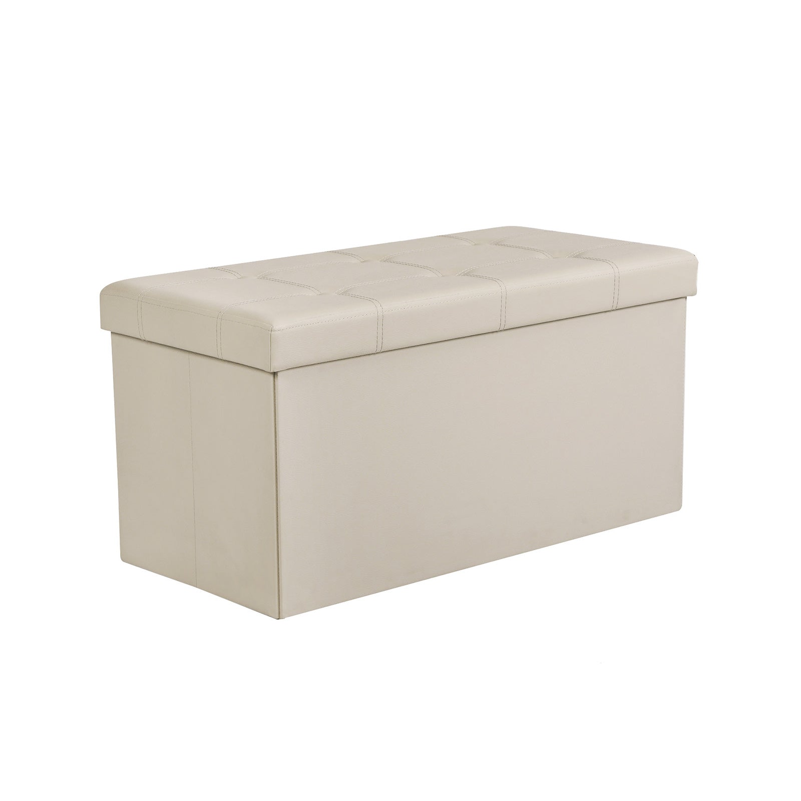 Sitztruhe 76 cm Kunstleder Beige