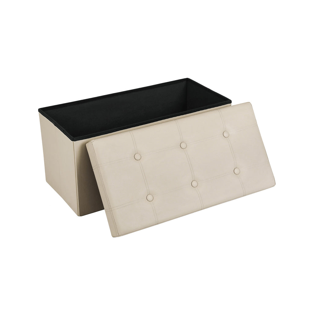Sitztruhe 76 cm Kunstleder Beige