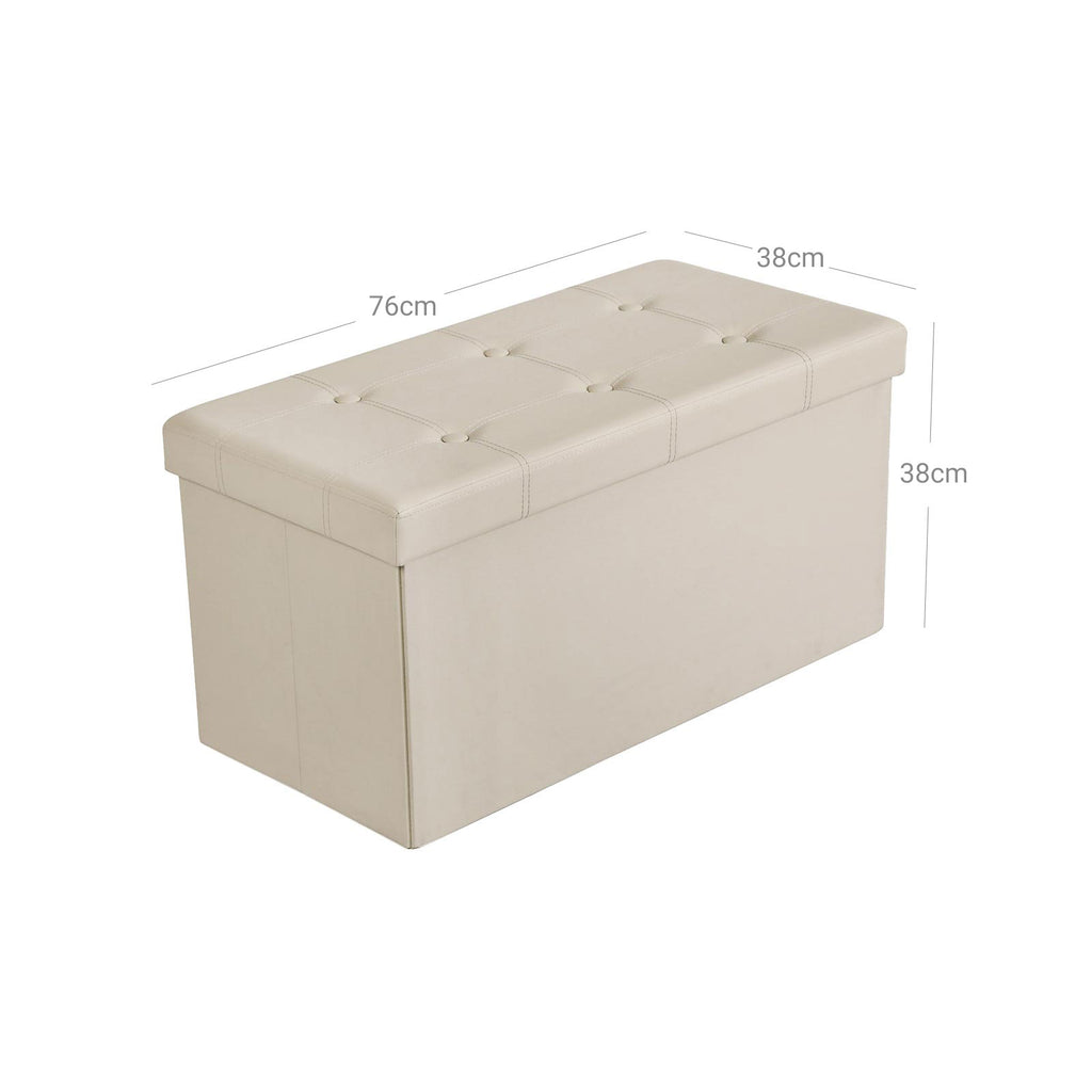 Sitztruhe 76 cm Kunstleder Beige