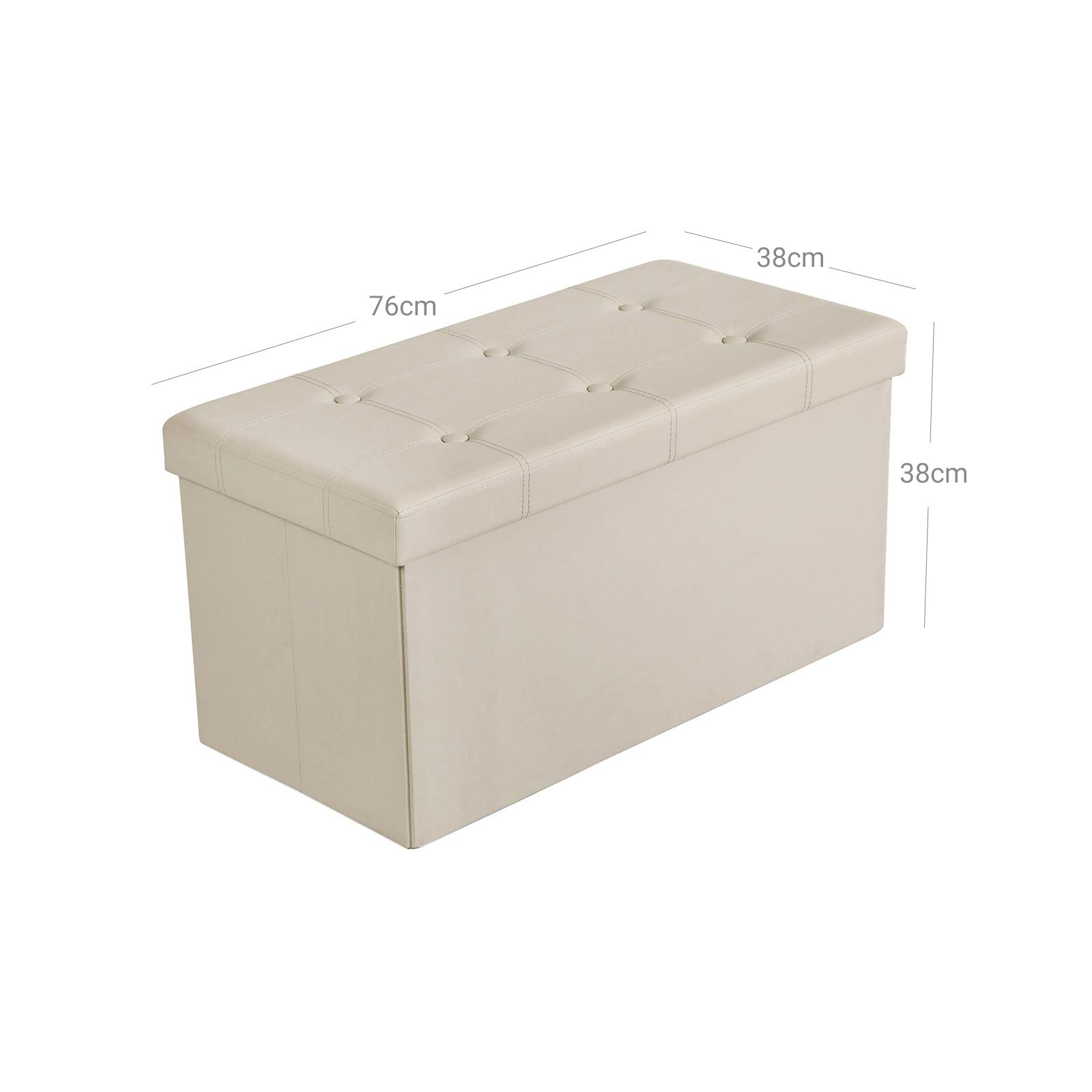 Sitztruhe 76 cm Kunstleder Beige