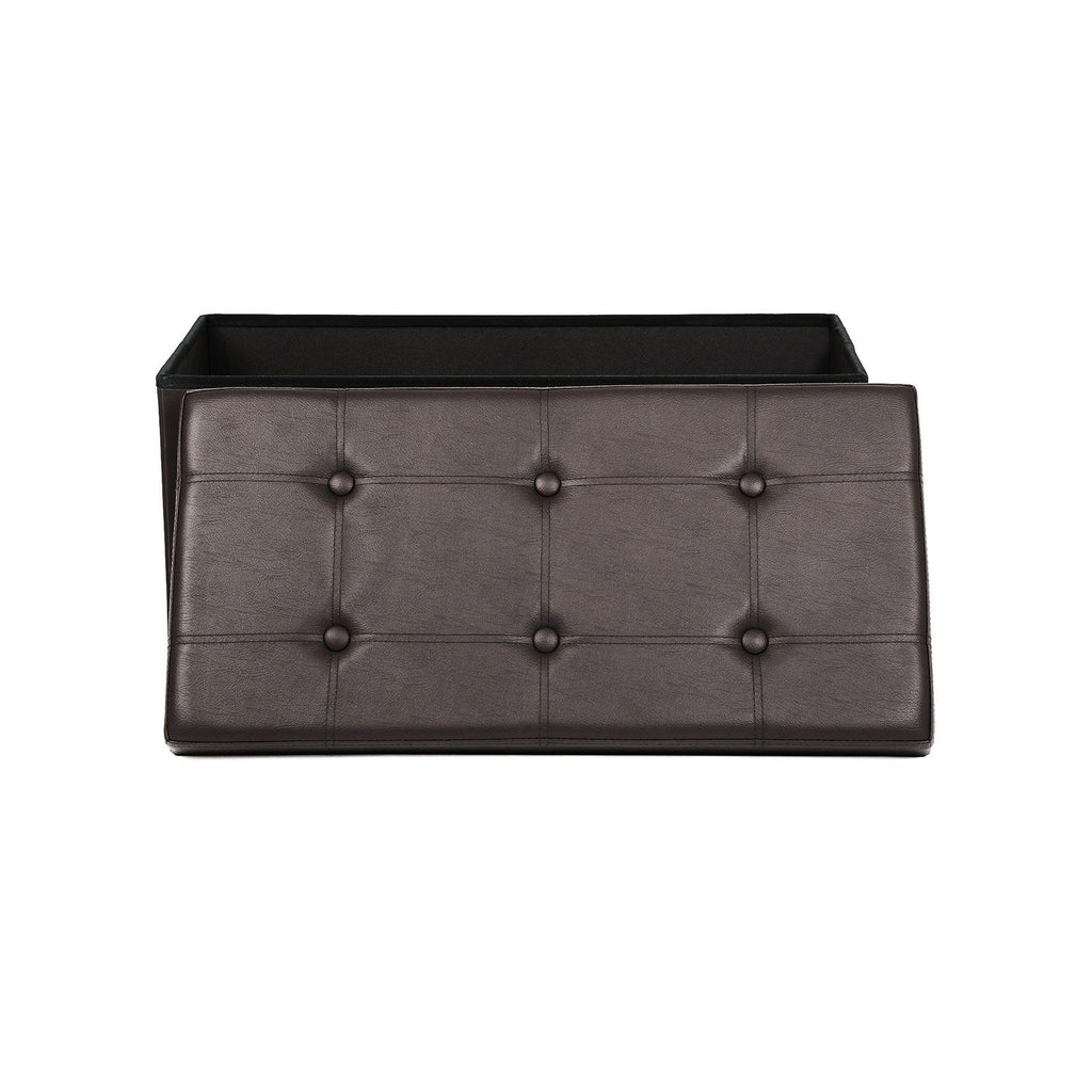 Sitztruhe 76 cm Kunstleder Braun