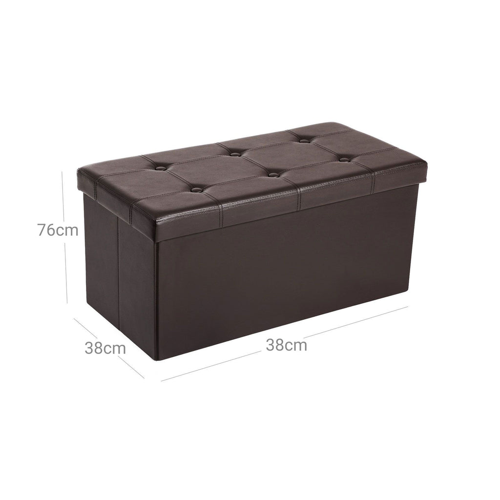 Sitztruhe 76 cm Kunstleder Braun