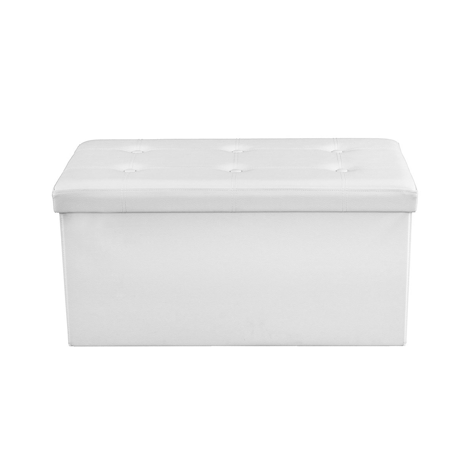 Sitztruhe 76 cm Kunstleder Weiß