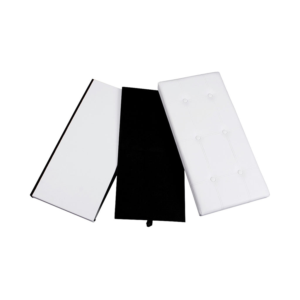 Sitztruhe 76 cm Kunstleder Weiß