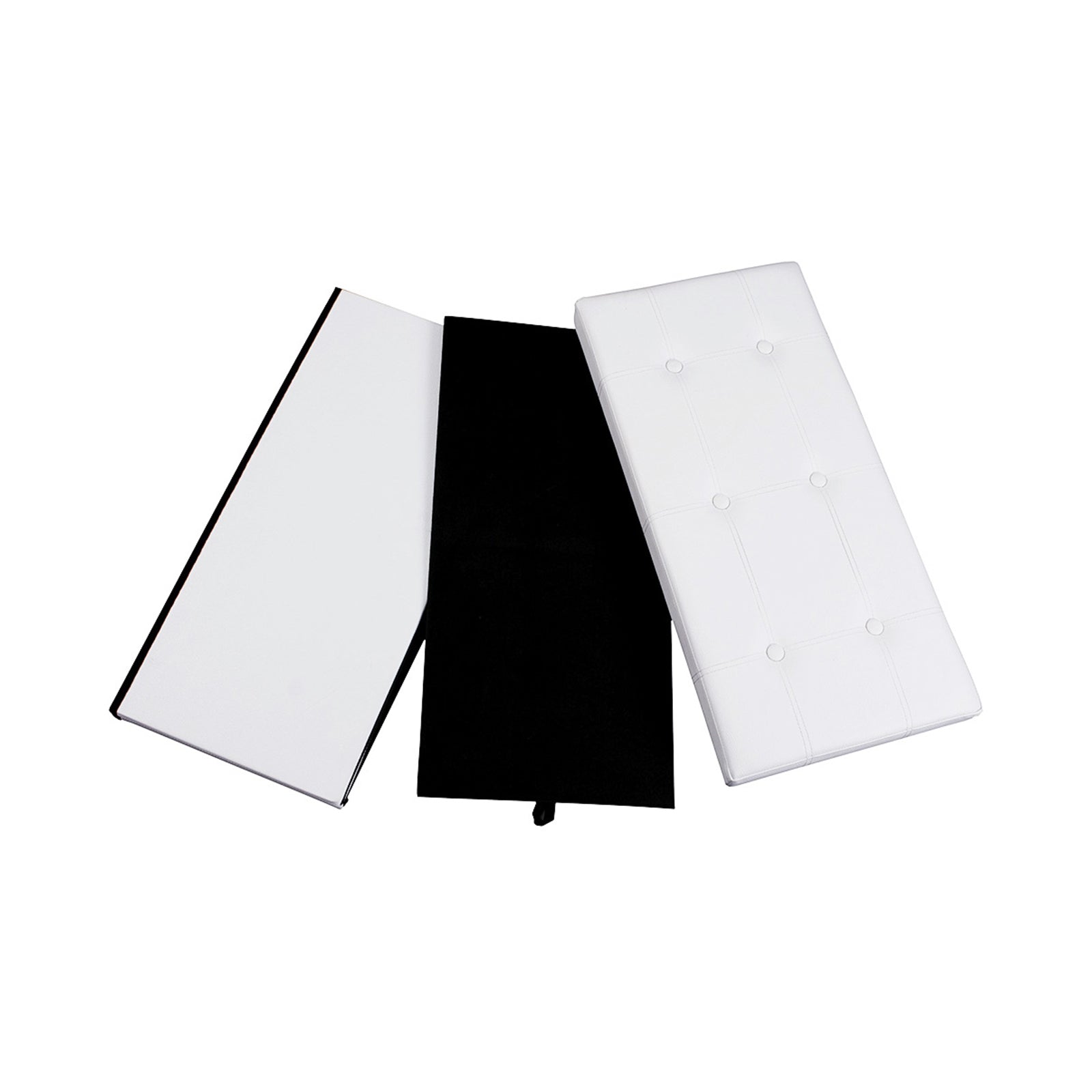 Sitztruhe 76 cm Kunstleder Weiß