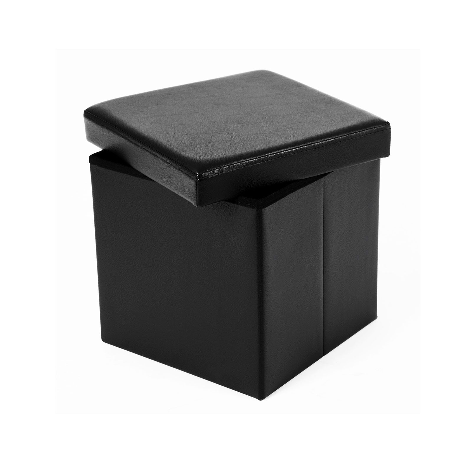 Sitzwürfel Kunstleder Schwarz