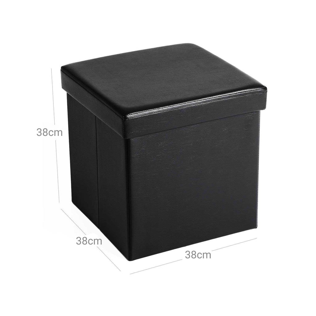 Sitzwürfel Kunstleder Schwarz