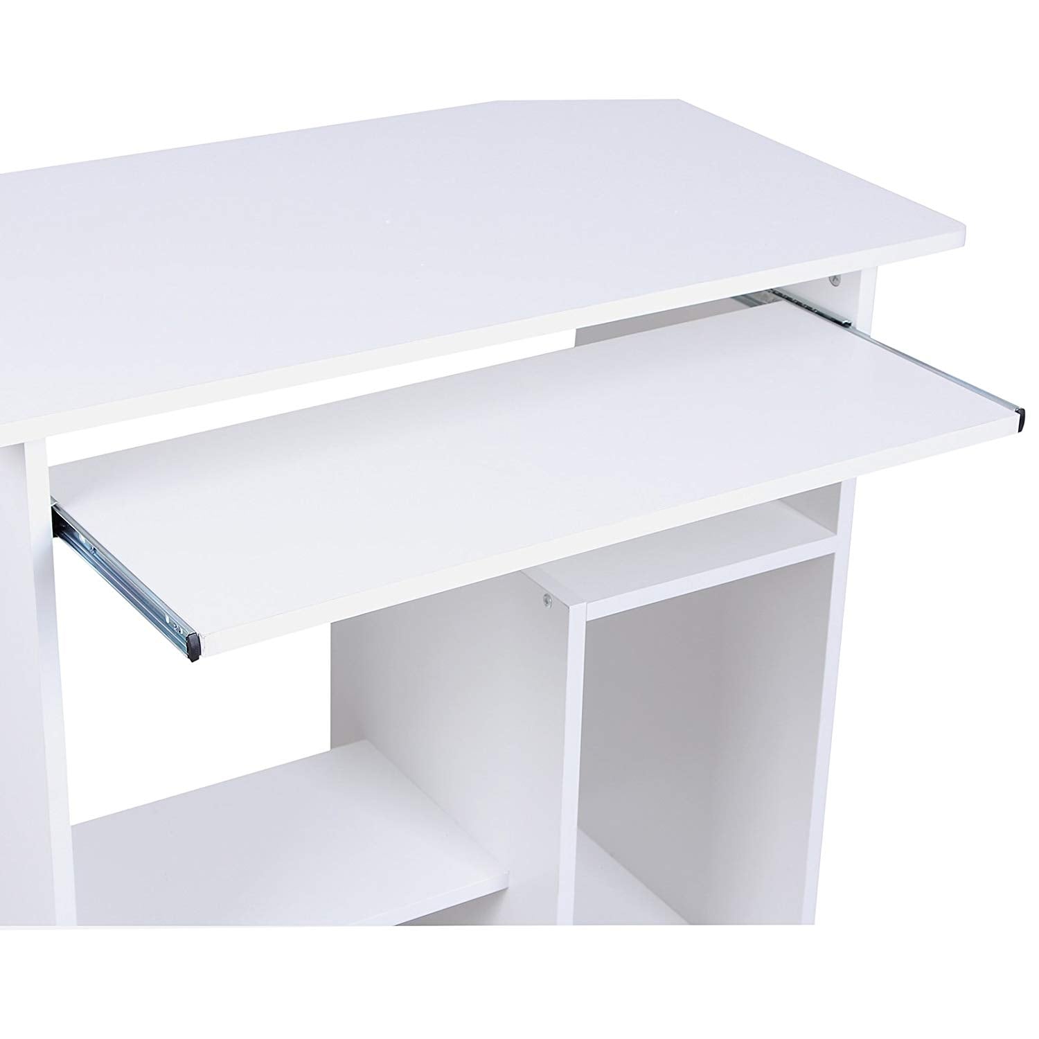 Schreibtisch mit Tastaturauszug Weiß