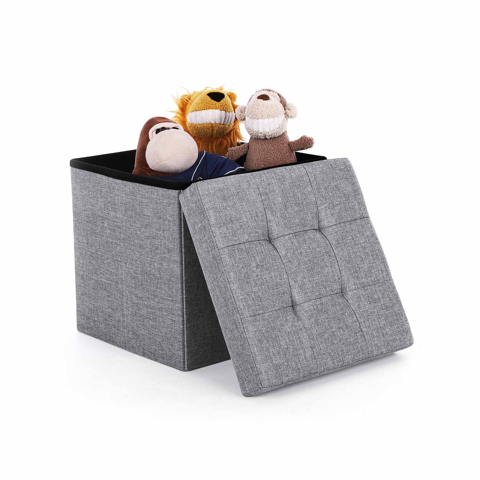 Sitzhocker mit Stauraum Dunkelgrau