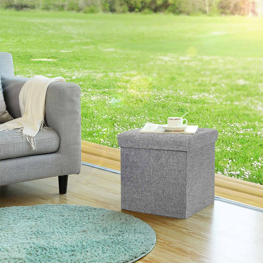 Sitzhocker mit Stauraum Dunkelgrau