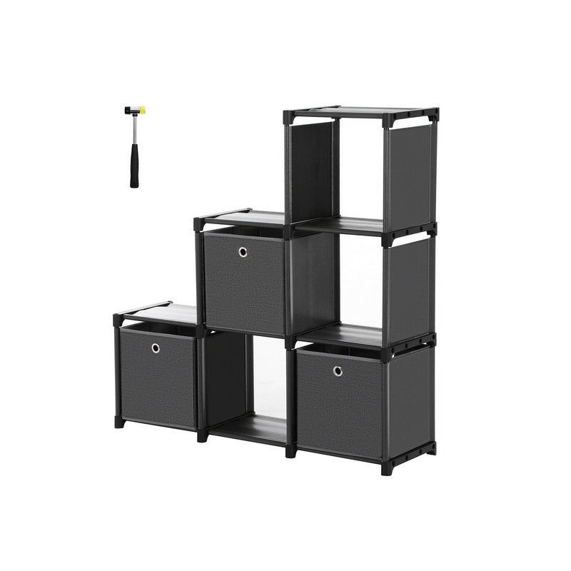 Steckregal 6 Würfel 3 Boxen Schwarz