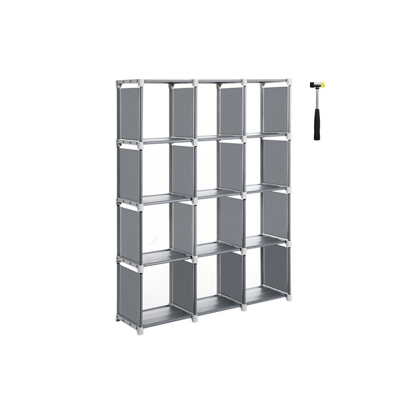 Steckregalsystem 12 Würfel Grau