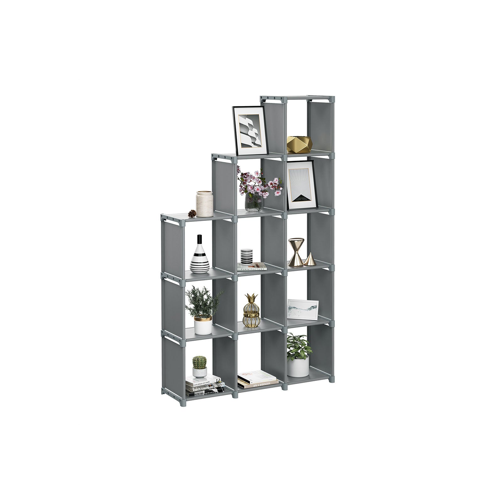 Steckregalsystem 12 Würfel Grau