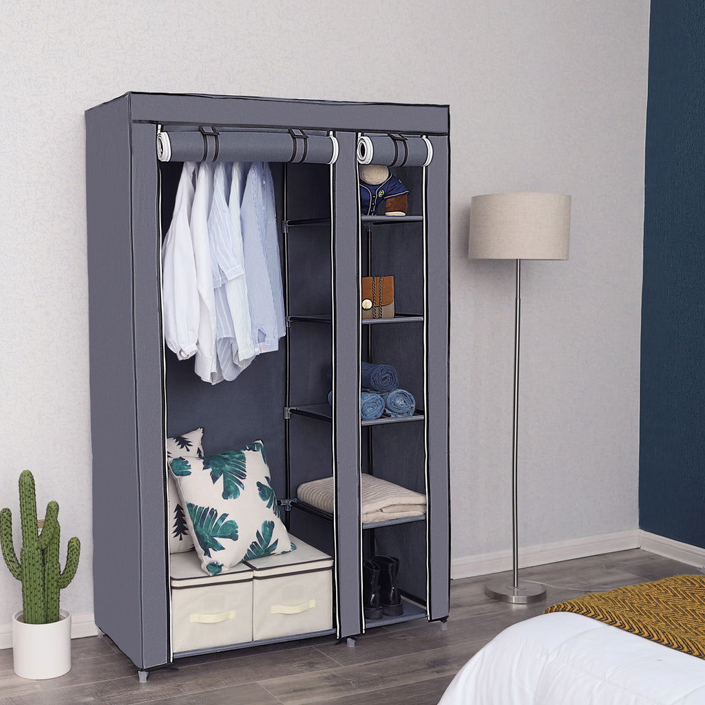 Stoffschrank 110 x 175 cm Grau