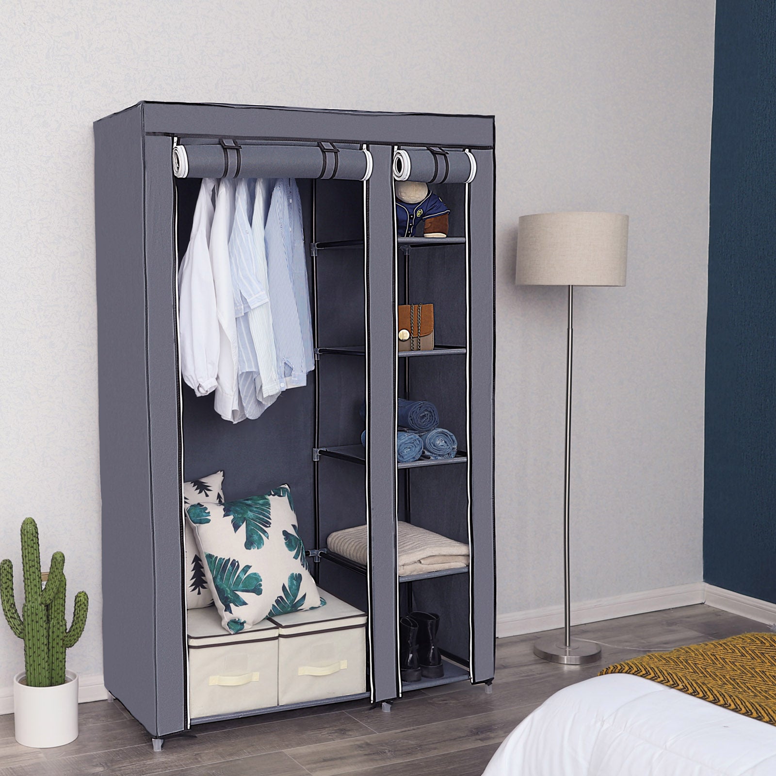 Stoffschrank 110 x 175 cm Grau