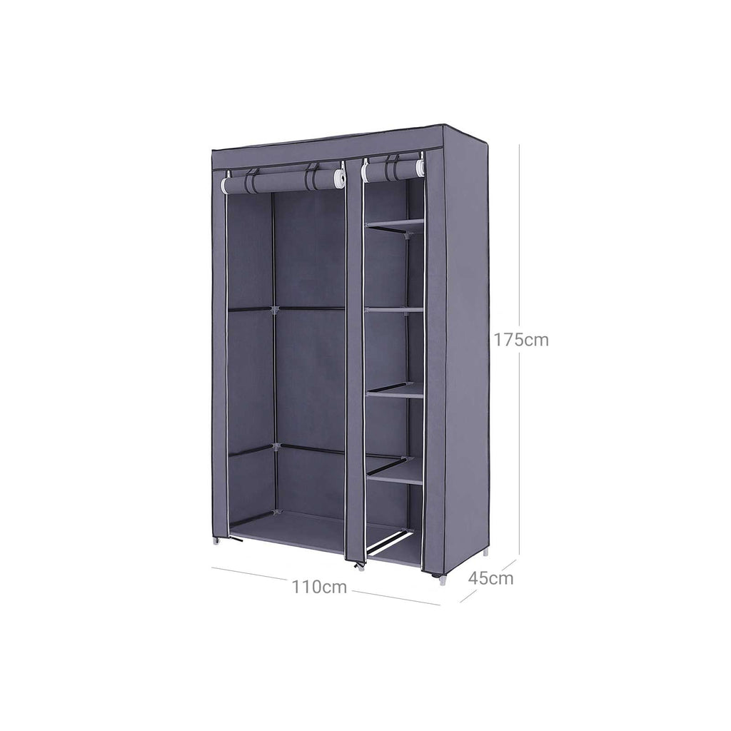 Stoffschrank 110 x 175 cm Grau