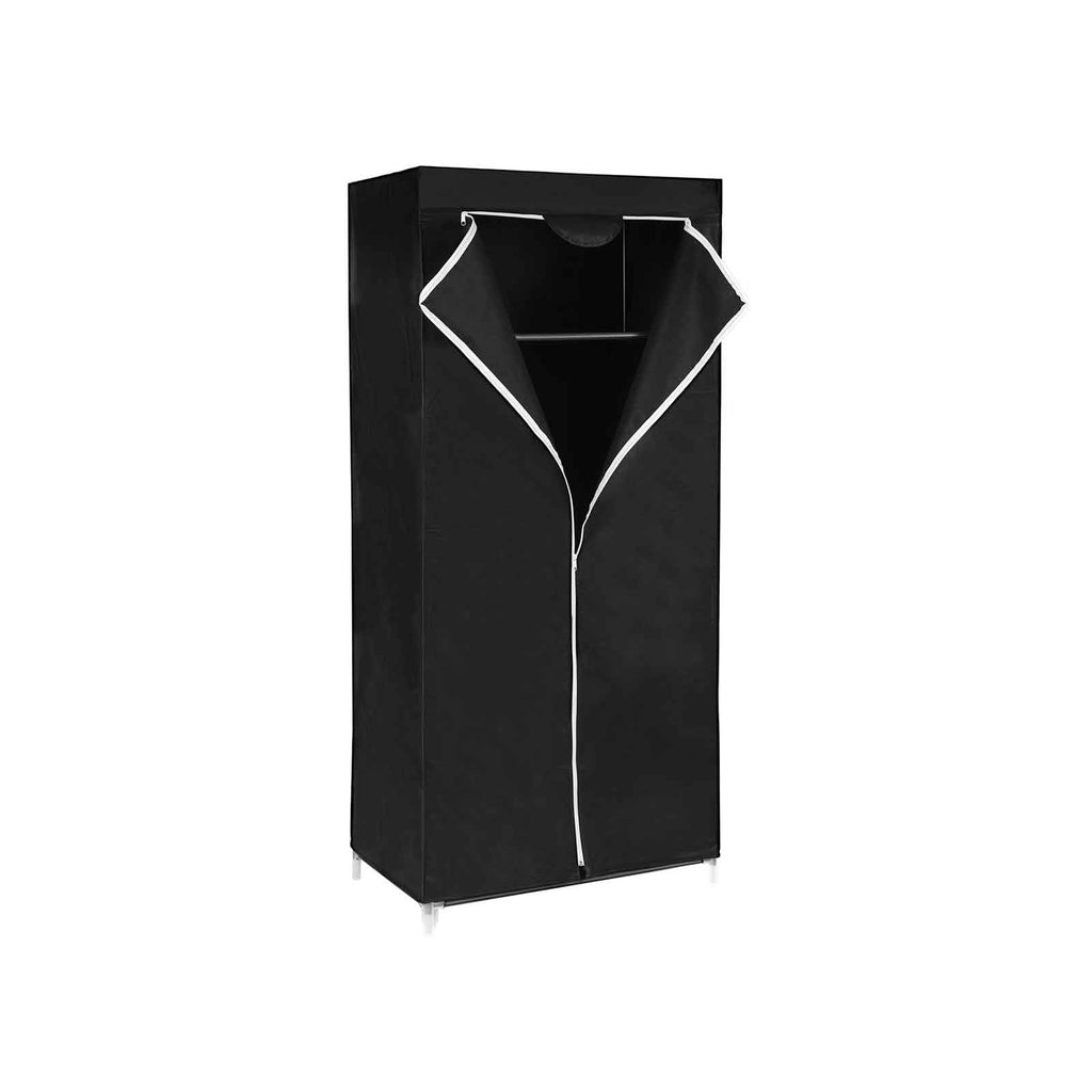 Stoffschrank 160 x 75 cm Schwarz