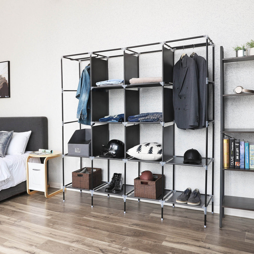 Stoffschrank 168 x 180 cm Schwarz