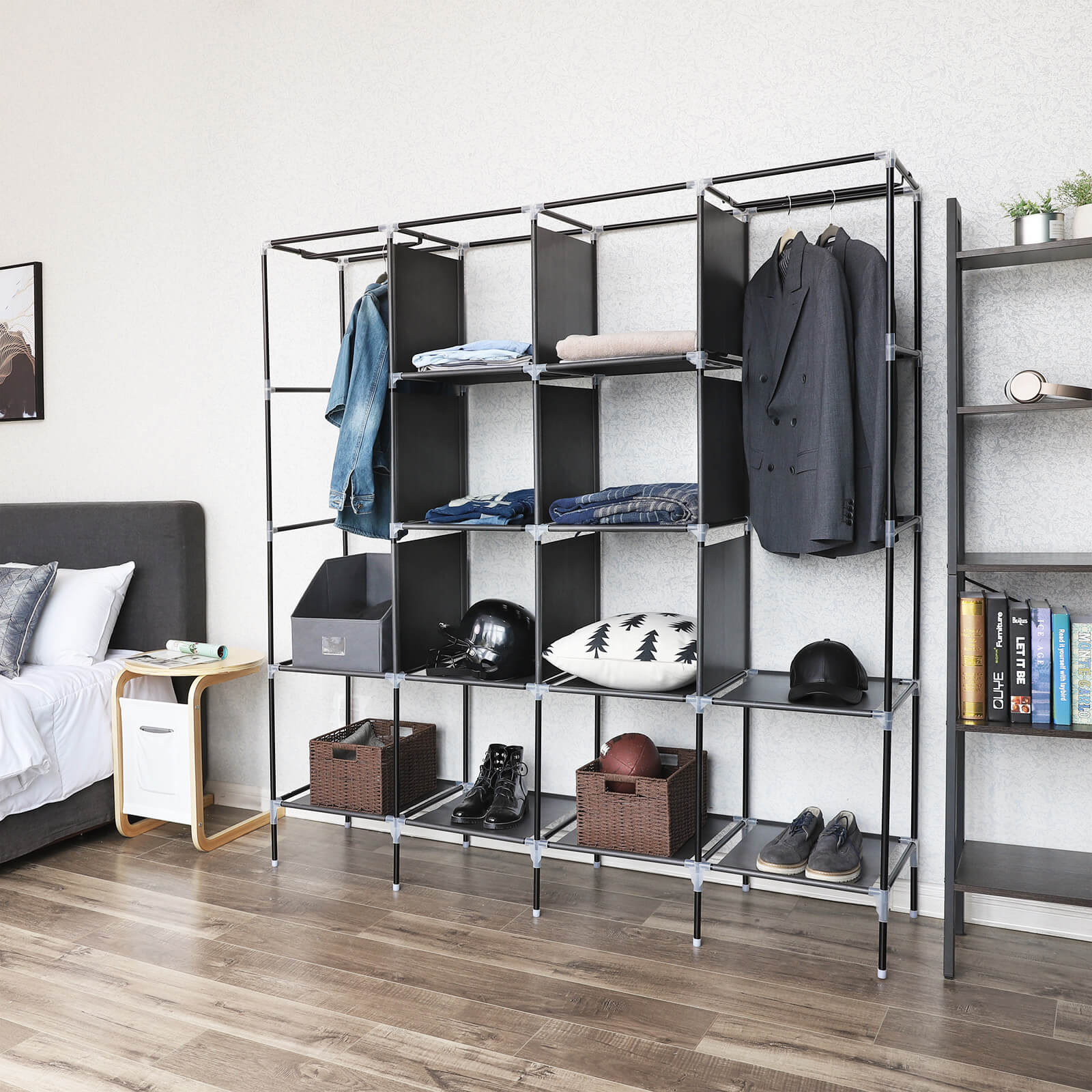 Stoffschrank 168 x 180 cm Schwarz