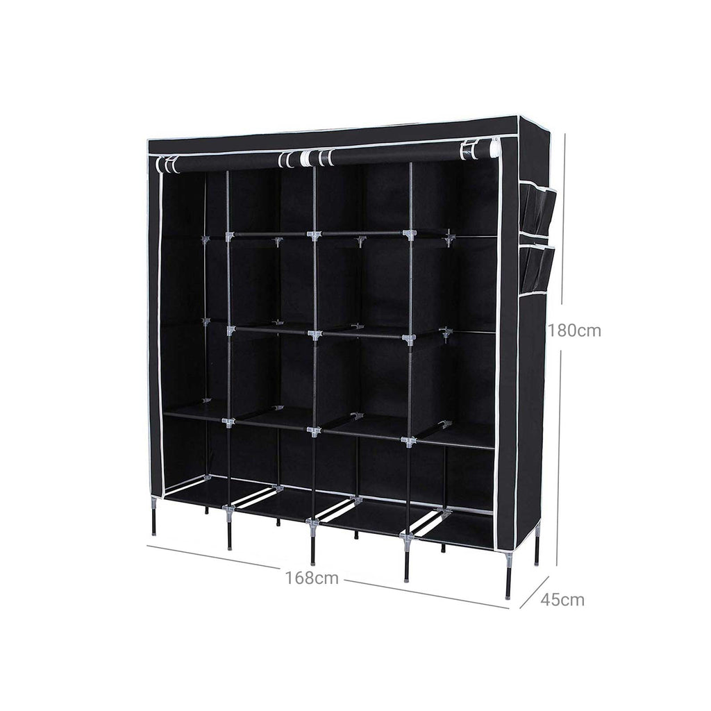 Stoffschrank 168 x 180 cm Schwarz