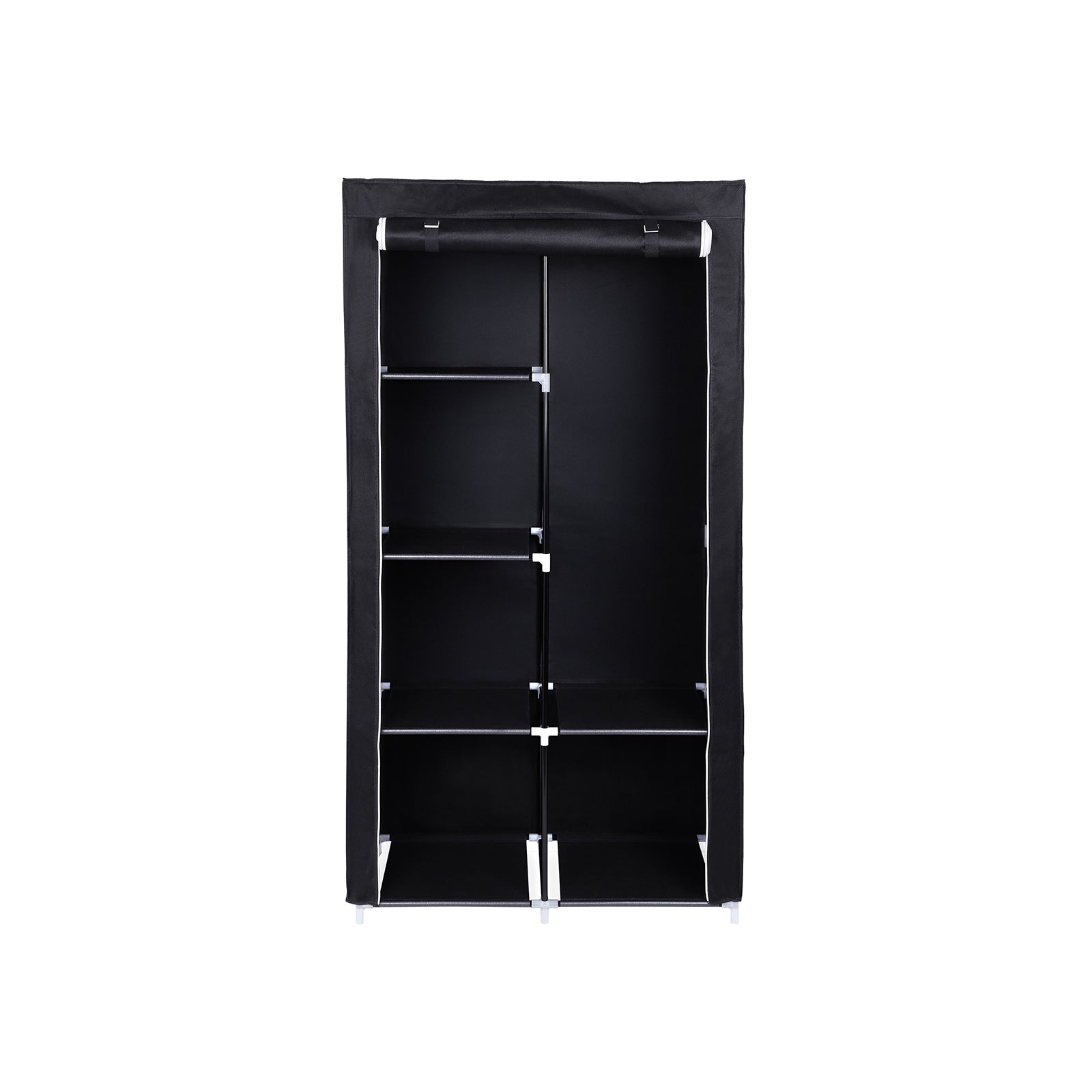 Stoffschrank 170 x 88 cm Schwarz