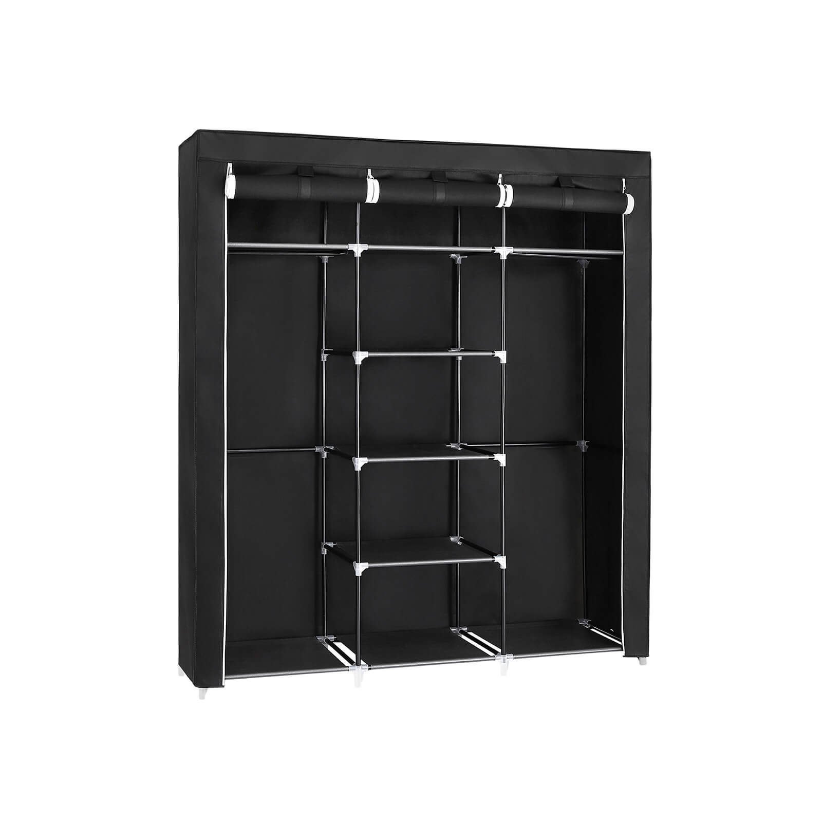 Stoffschrank 175 x 150 cm Schwarz