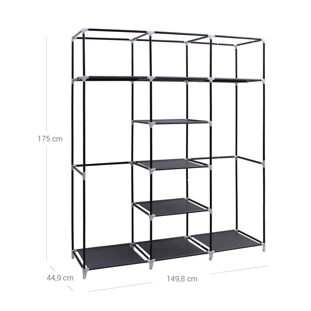 Stoffschrank 175 x 150 cm Schwarz
