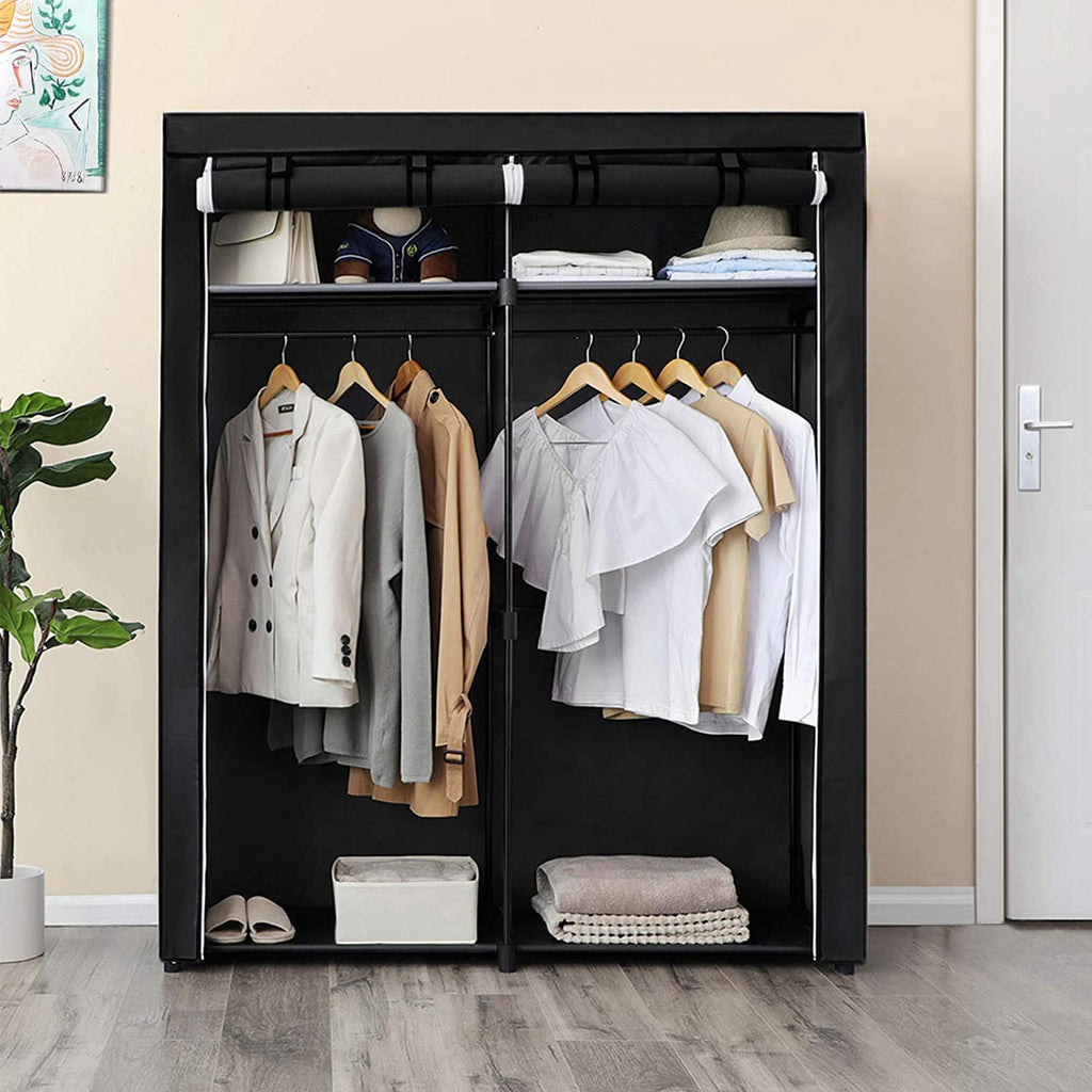 Stoffschrank mit 2 Kleiderstangen