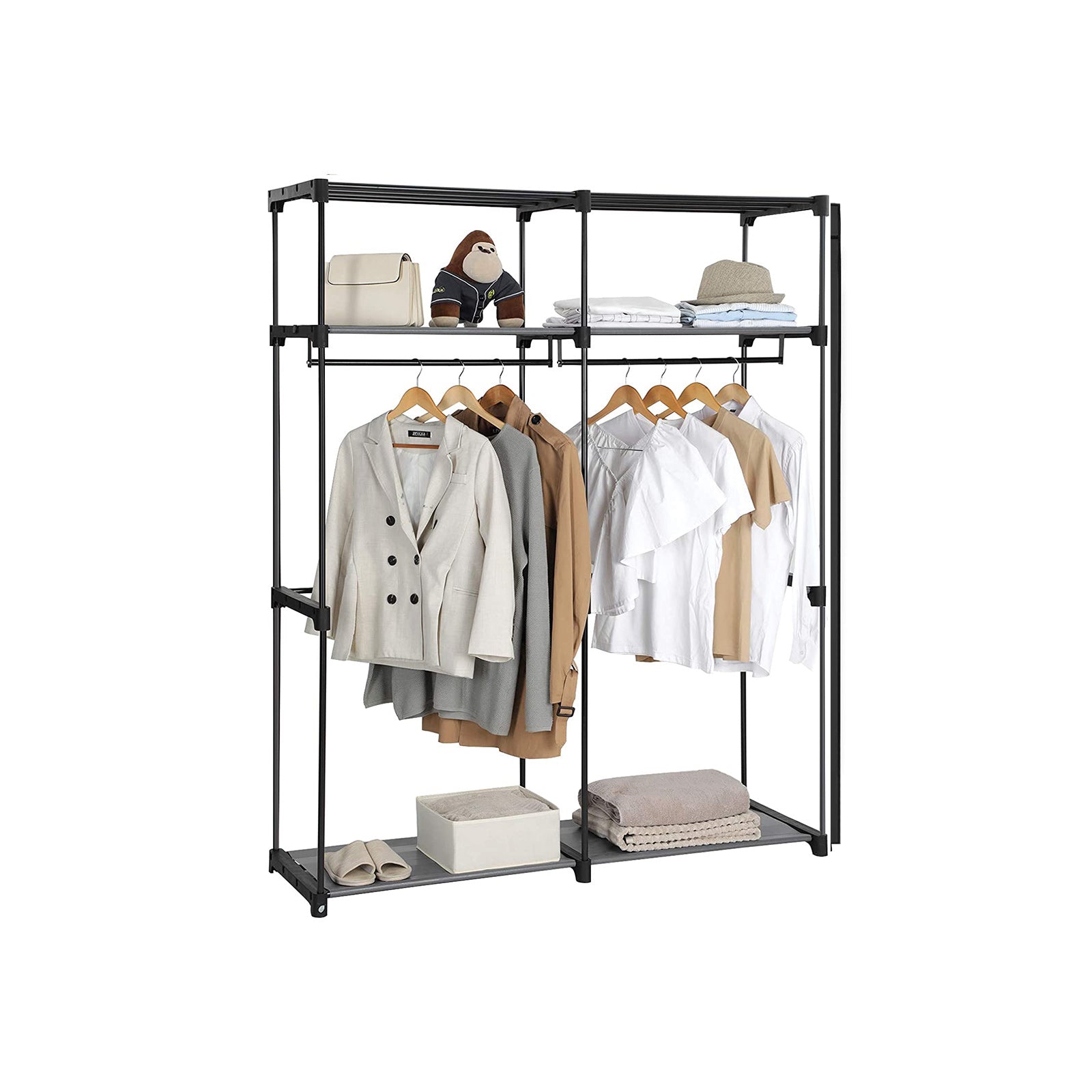 Stoffschrank mit 2 Kleiderstangen