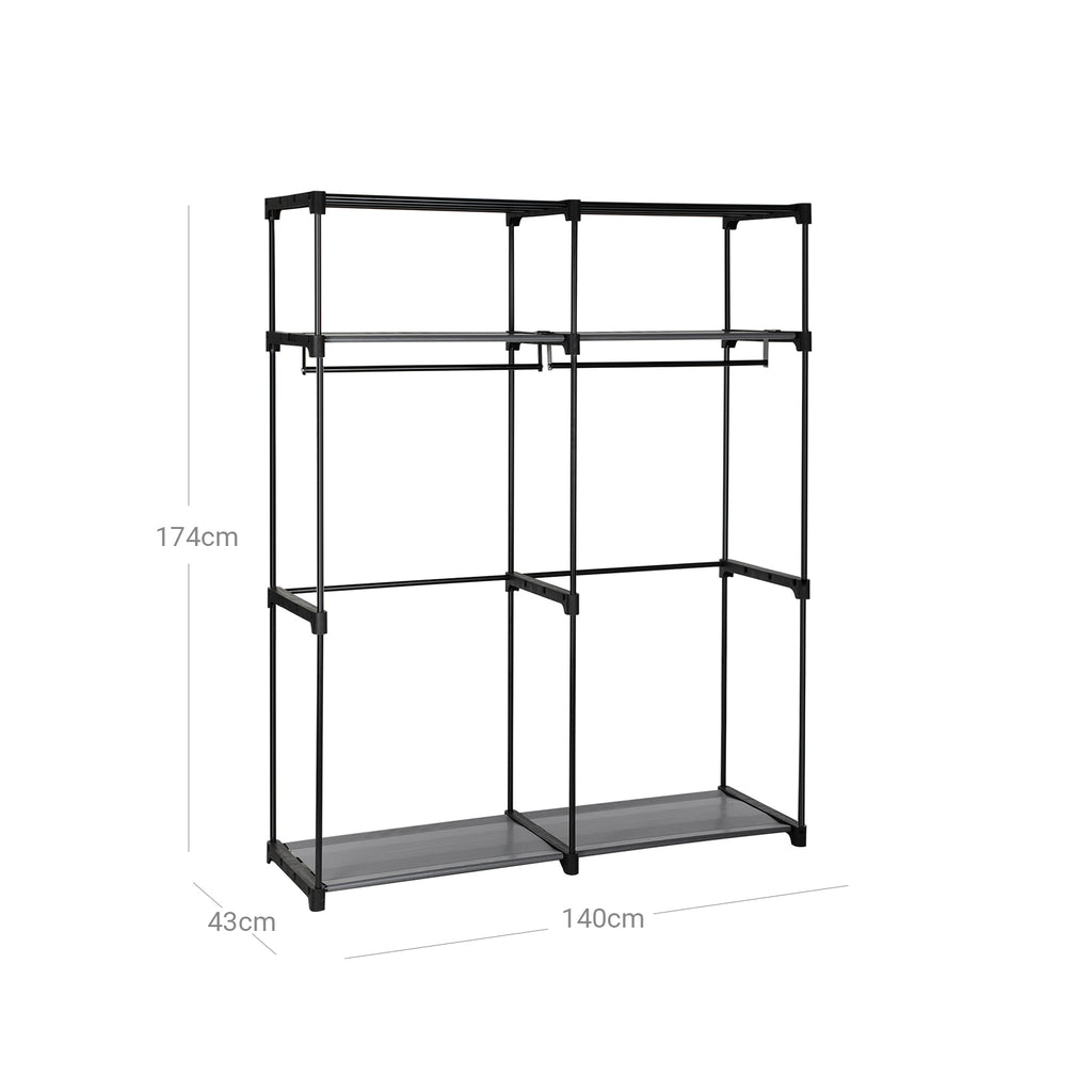 Stoffschrank mit 2 Kleiderstangen