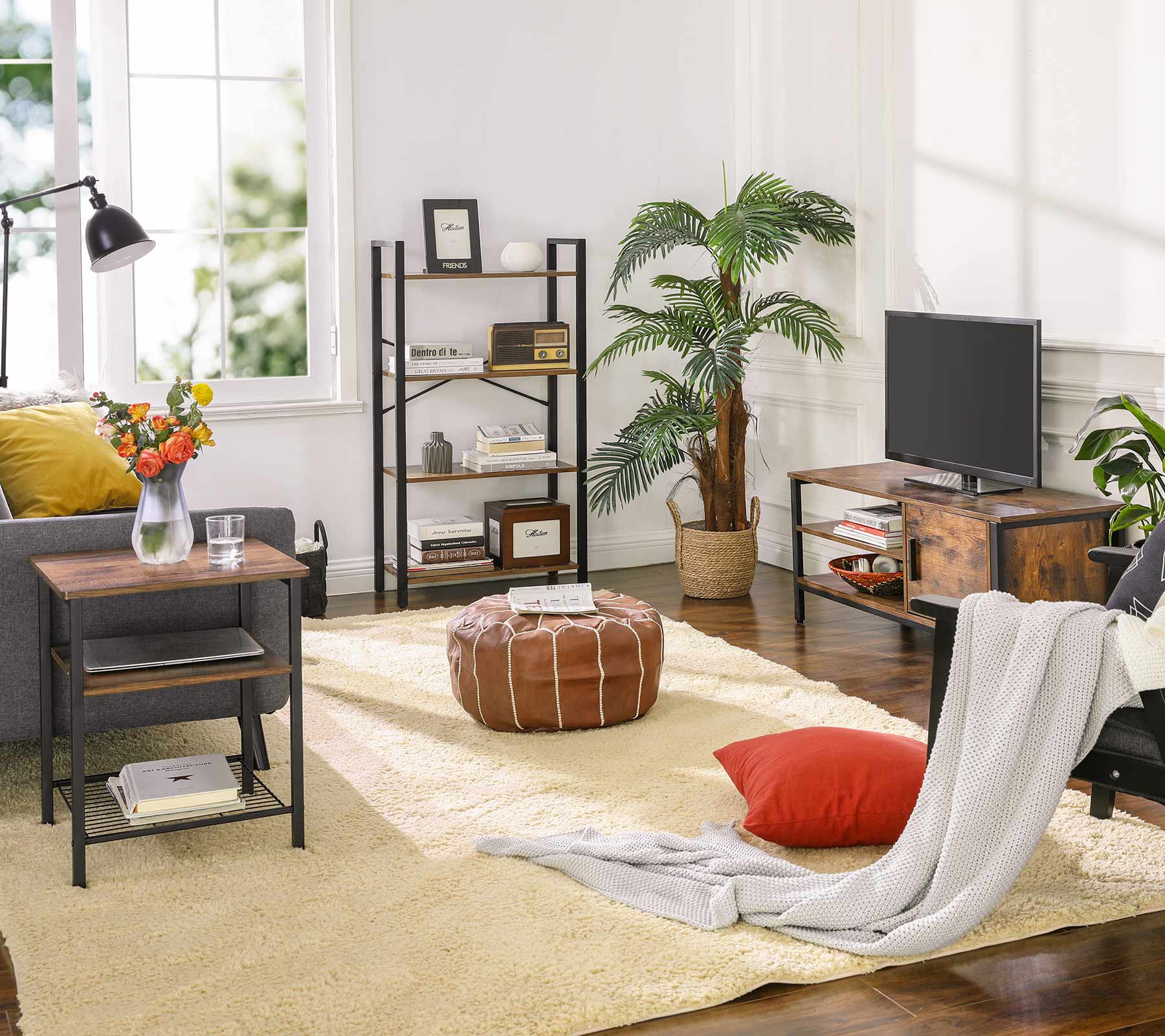 TV-Lowboard mit Schrank Industriestil
