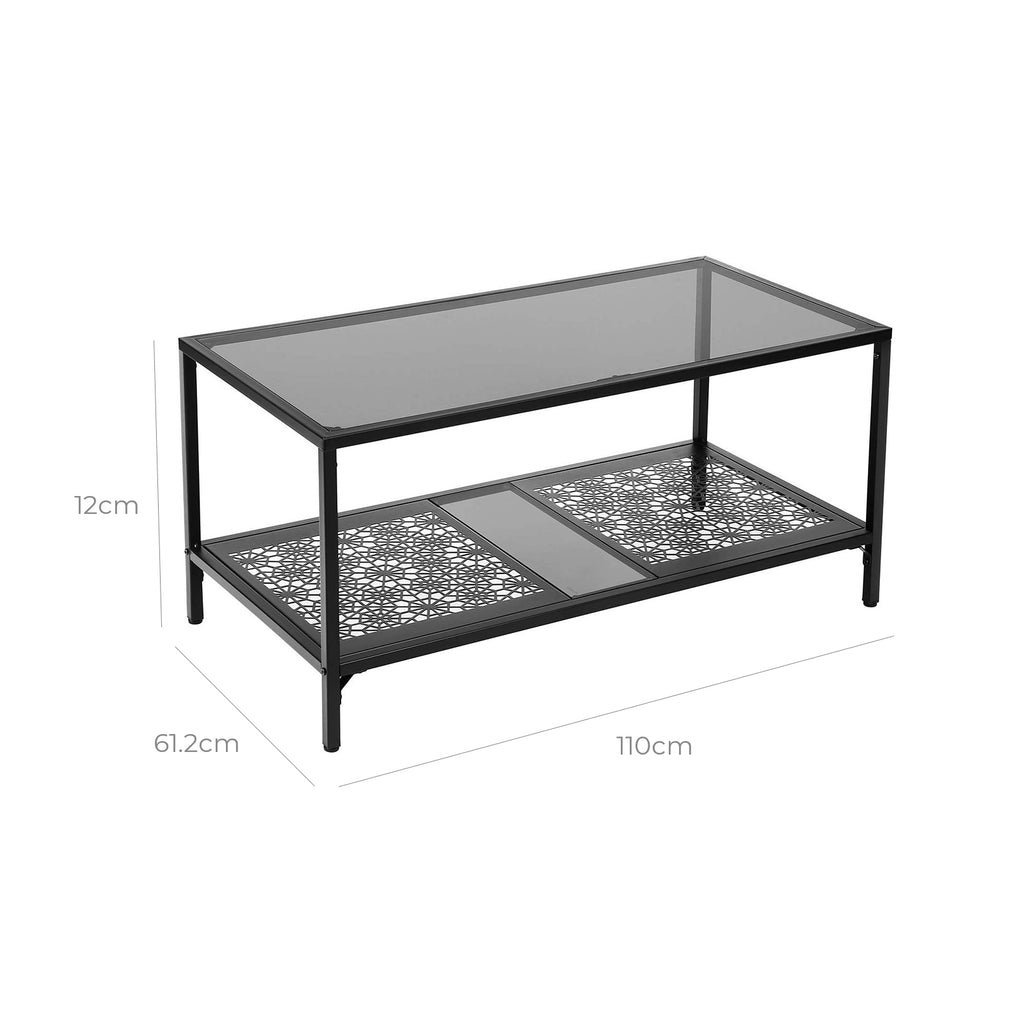 Couchtisch mit Blumenmuster Glas