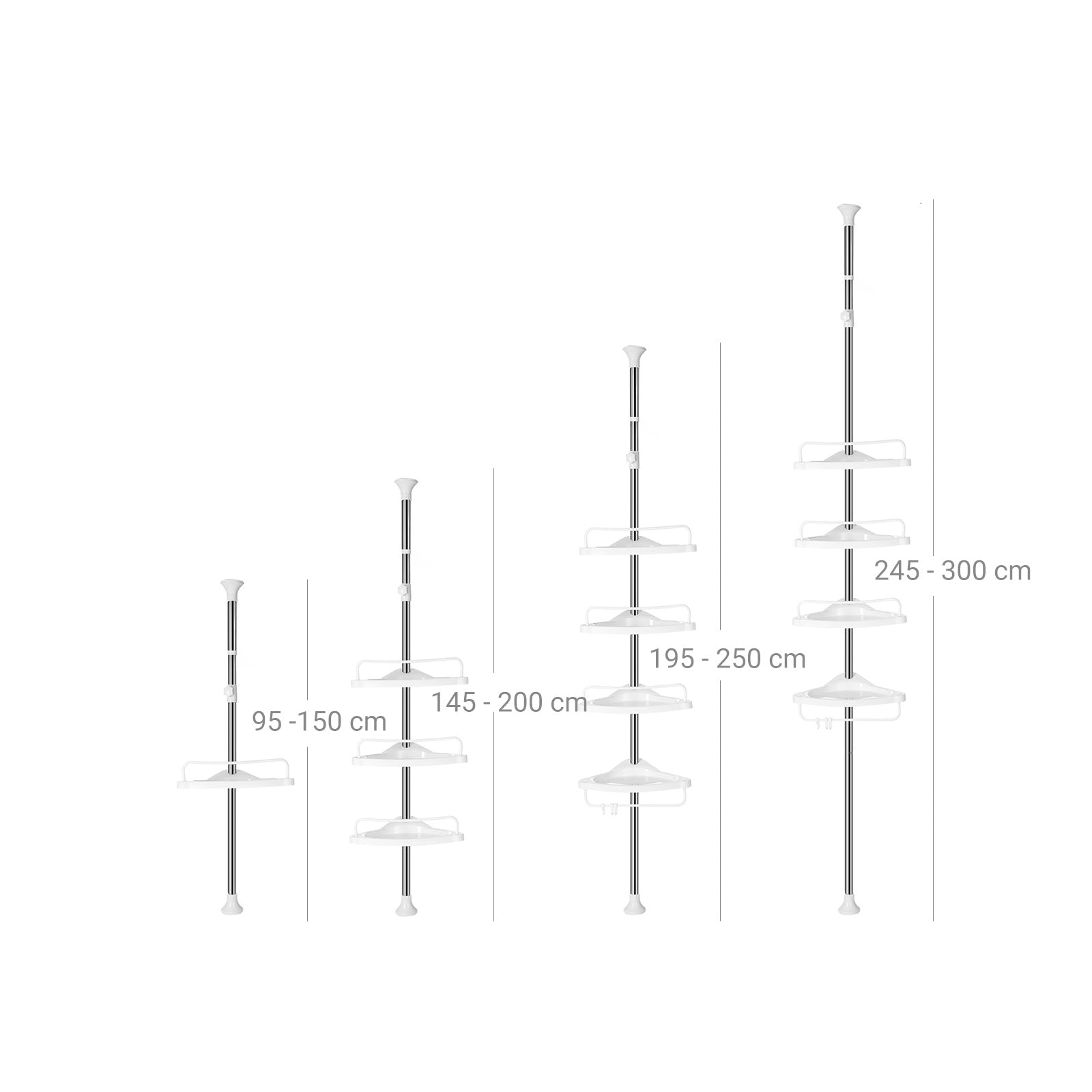 Duschregal 95-300 cm
