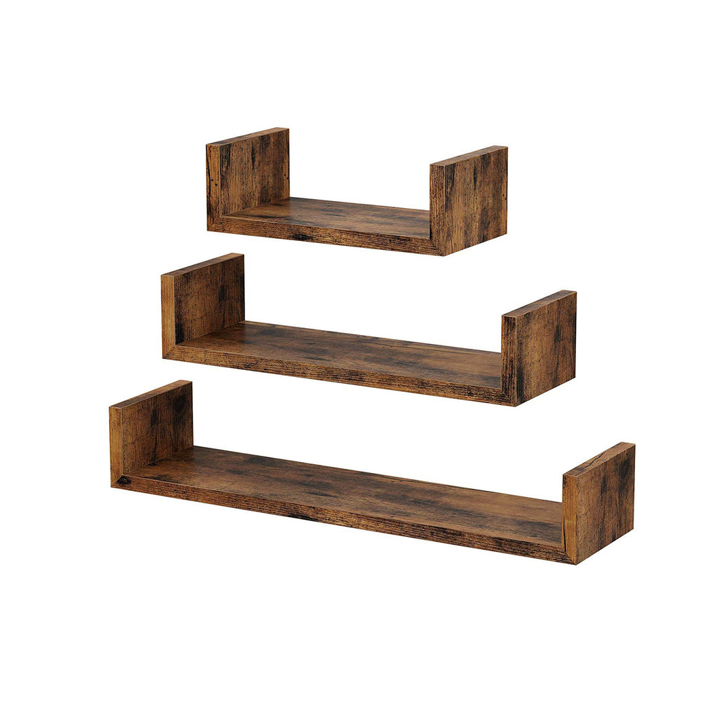 3 U-förmige Wandregale Holzoptik