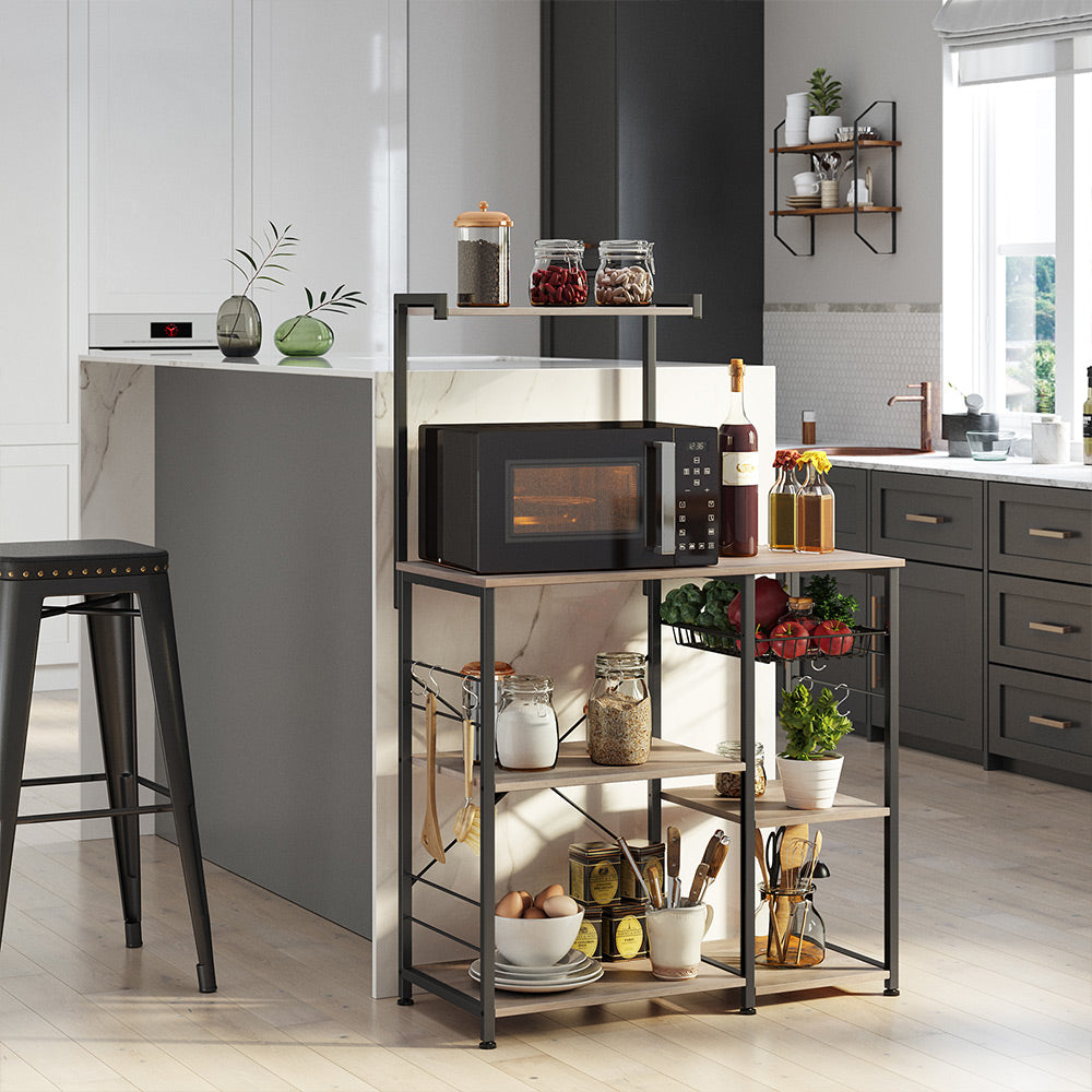 Industrie-Design Küchenregal Greige-Schwarz