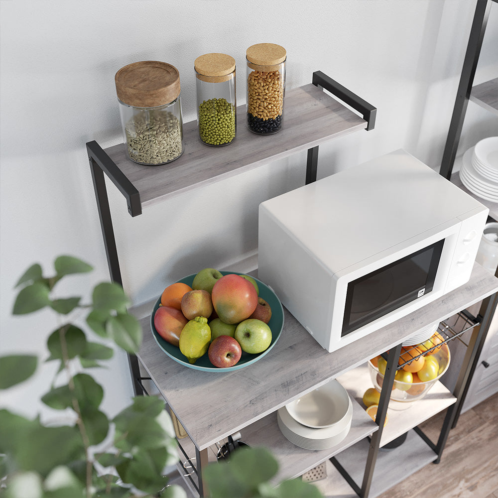 Industrie-Design Küchenregal Greige-Schwarz