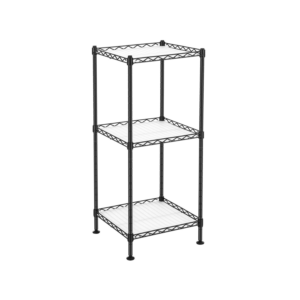 Standregal mit 3 Ebenen aus Metall schwarz