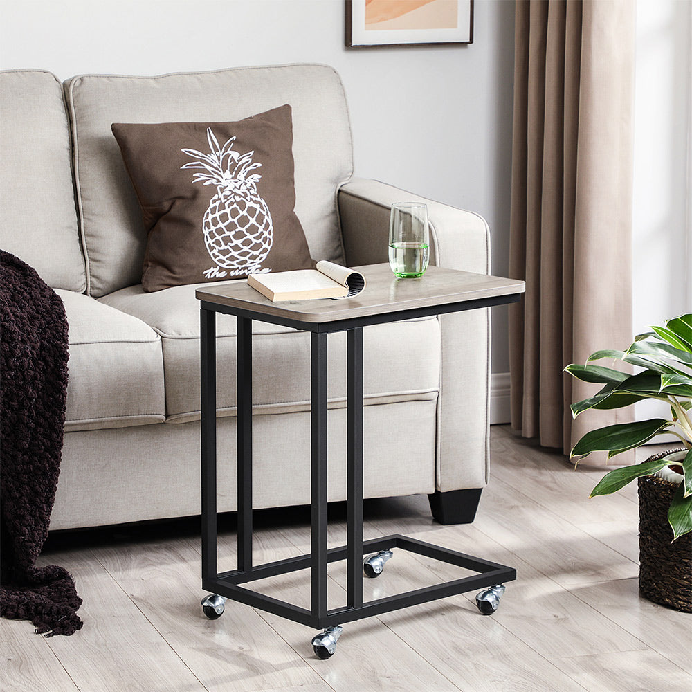Sofatisch mit Rollen Greige-Schwarz