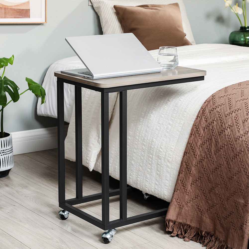 Sofatisch mit Rollen Greige-Schwarz