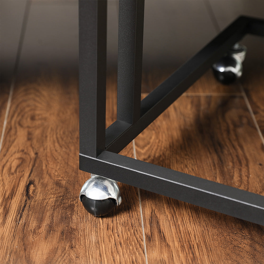 Sofatisch mit Rollen Greige-Schwarz
