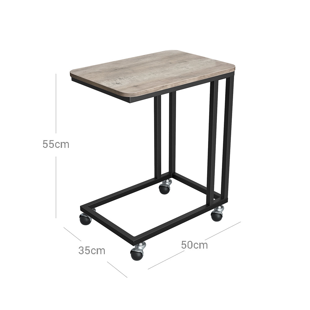 Sofatisch mit Rollen Greige-Schwarz