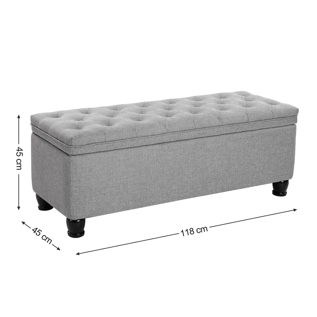 Sitzhocker mit Stauraum hellgrau