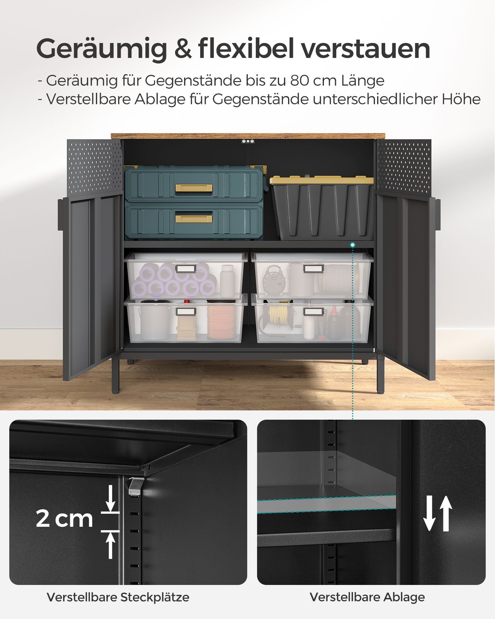 Aufbewahrungsschrank vintagebraun-schwarz