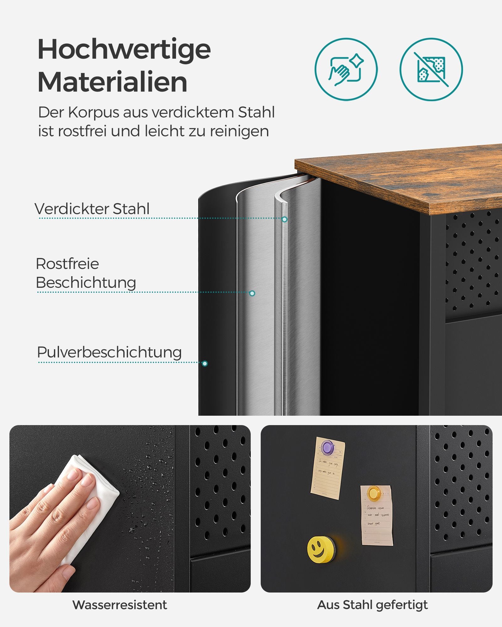Aufbewahrungsschrank vintagebraun-schwarz
