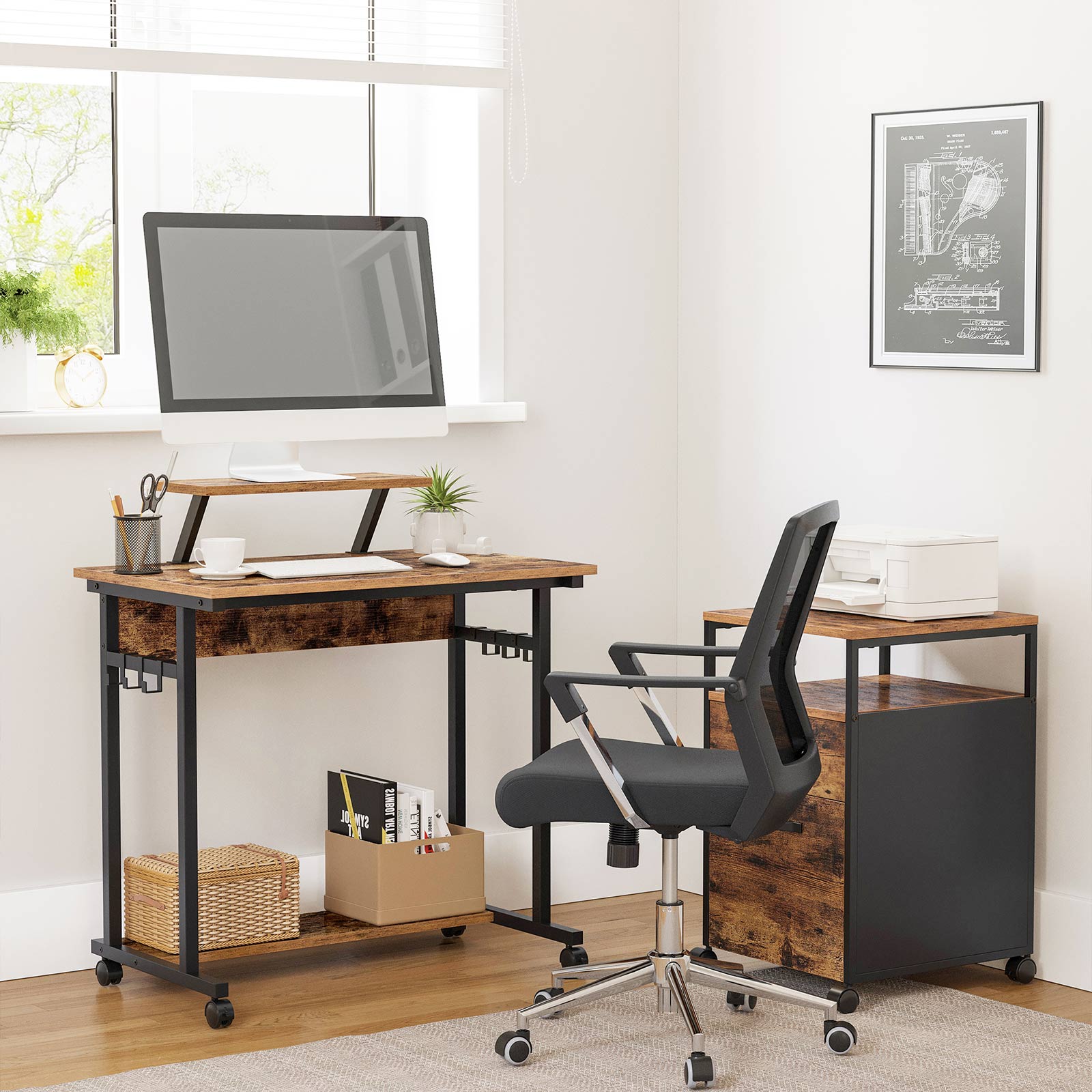 Computertisch mit Rollen 80 x 50 cm
