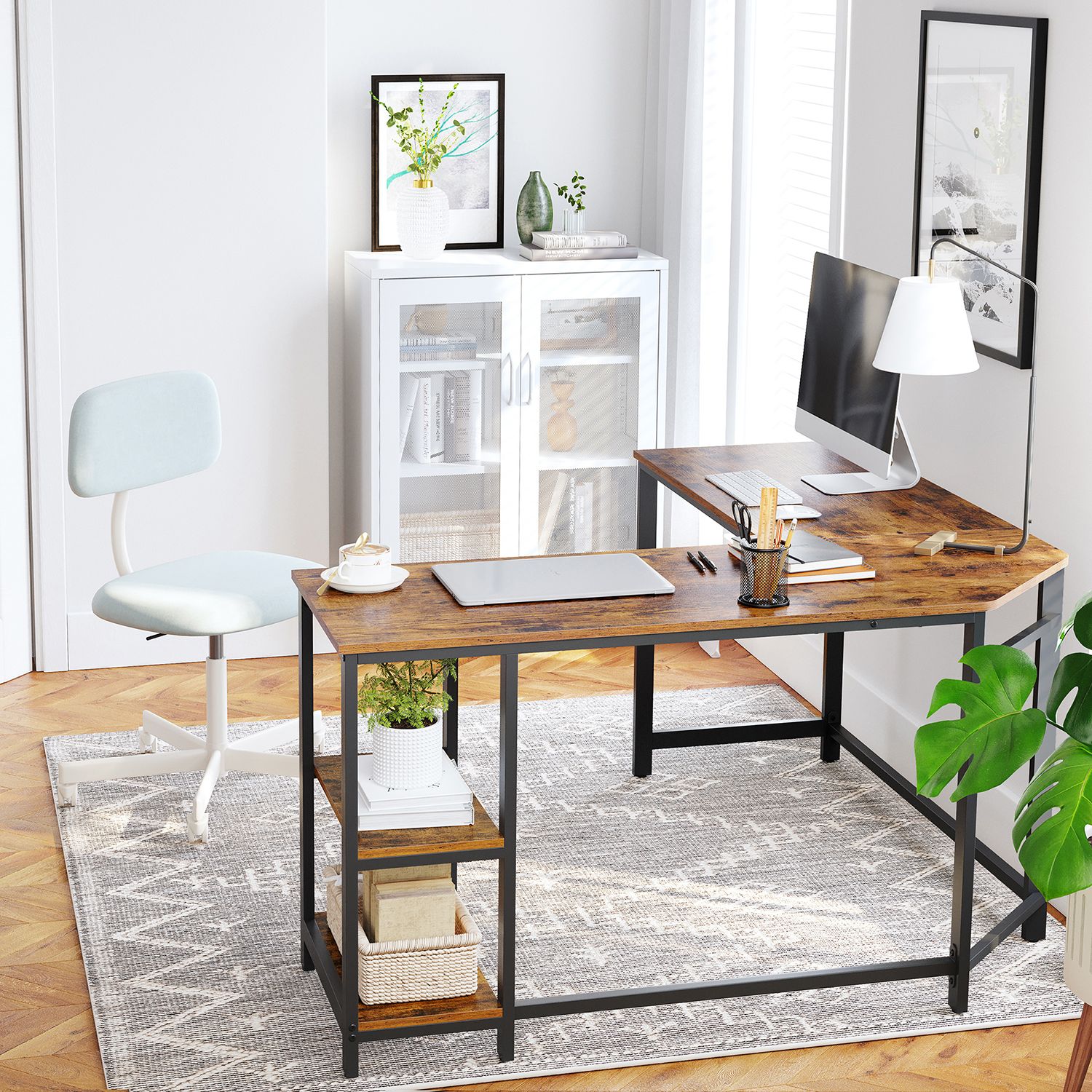 Industrie Look Eckschreibtisch