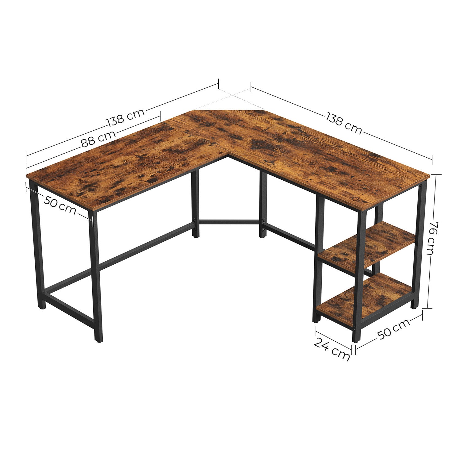 Industrie Look Eckschreibtisch