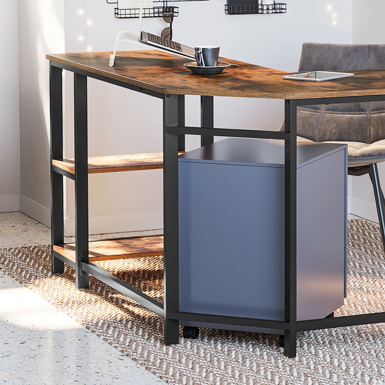 Industrie Look Eckschreibtisch