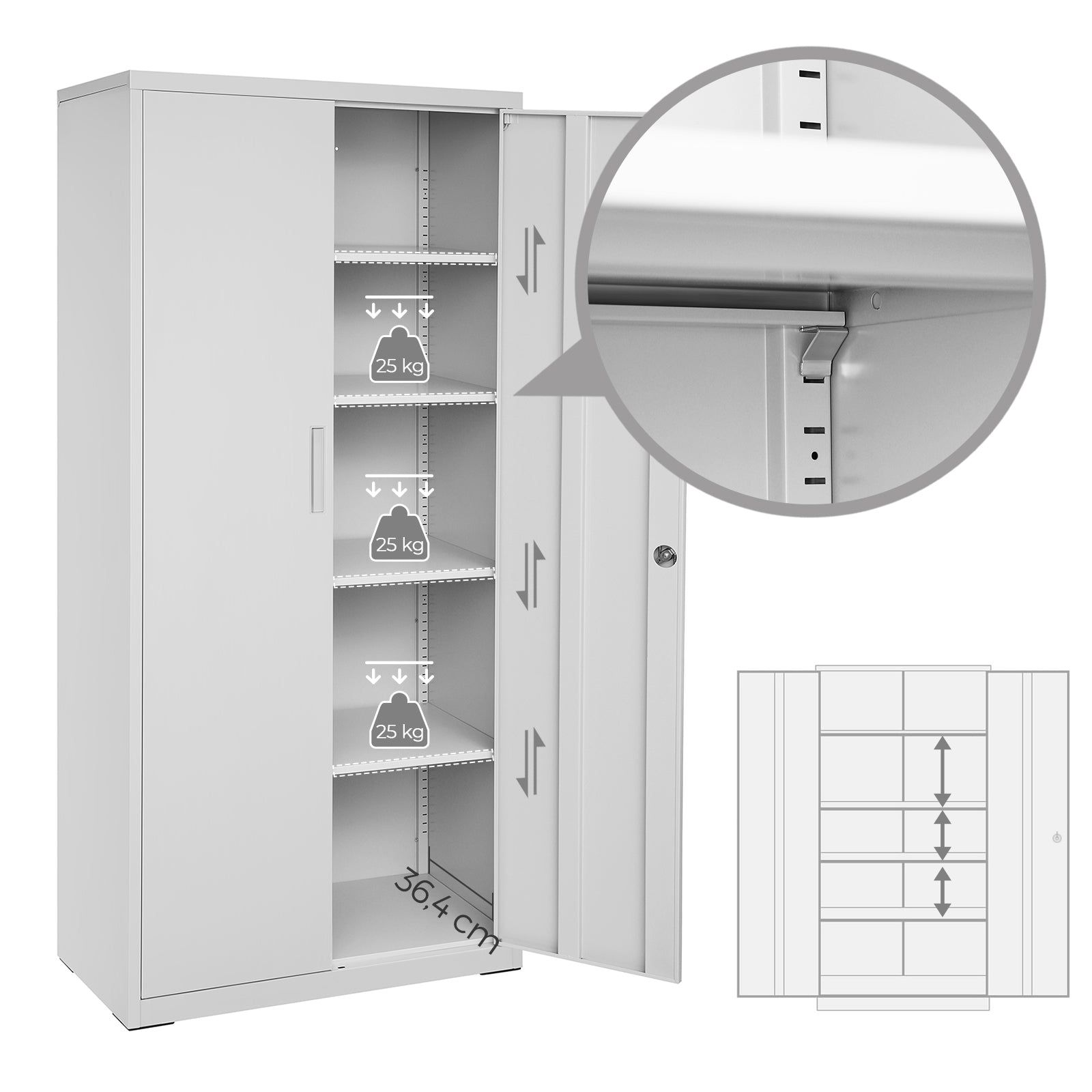 Aktenschrank mit 2 Türen